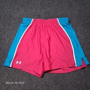 Under Armour Shorts Women Sz Small Loose Fit Heatgear Pink and Blue